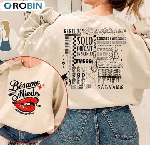 Rbd Touring Merch Shirt, Rebelde Tour 2023 Tee Tops Long Sleeve