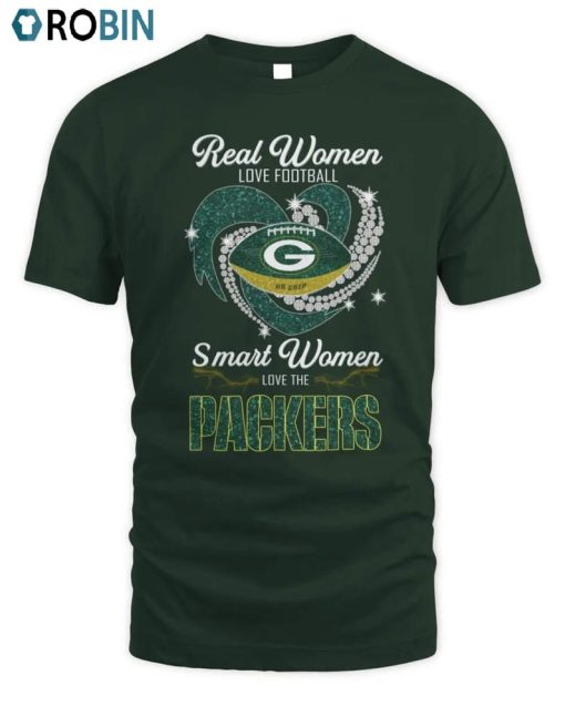 Real Women Smart Women Love The Packers Shirt, Green Bay Packers Sweater Unisex Hoodie