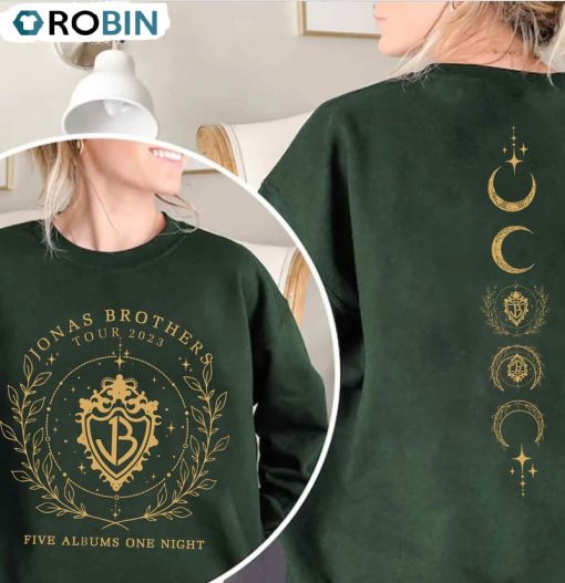 Retro Jonas Brothers Shirt, The Eras Tour Double Sides Short Sleeve Hoodie