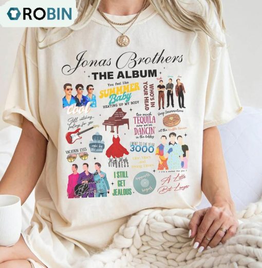 Retro Jonas Brothers The Eras Tour Shirt, Five Albums One Night Unisex Shirt