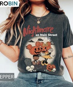 Retro Nightmare On Main Street Shirt, Comfort Spooky Crewneck Unisex T-shirt Retro Nightmare On Main Street Shirt, Comfort Spooky Crewneck Unisex T-shirt