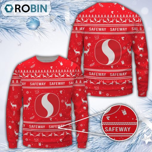 Safeway Red Merry Christmas All Over Print Ugly Sweater