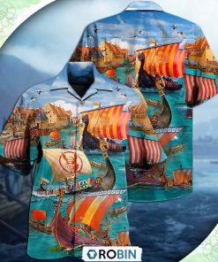 Sailing Viking Let War Casual Button-Down Shirt
