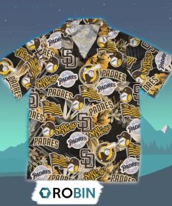San Diego Padres Tropical Leaf Hawaiian Shirt, 3D Printed Aloha Shirt
