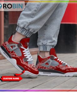 San Francisco 49ers Bandana Pattern Personalized Air Jordan 4 Sneaker
