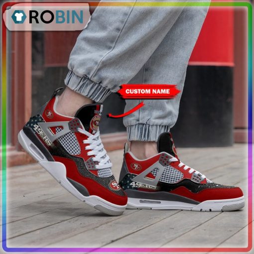 San Francisco 49ers Personalized Air Jordan 4 Sneaker