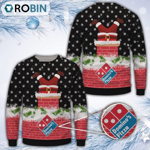Santa Domino’s Pizza Christmas All Over Print Ugly Sweater