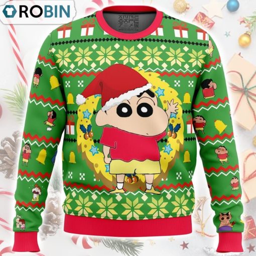 Santa Shinnosuke Crayon Shin-chan Ugly Christmas Sweater
