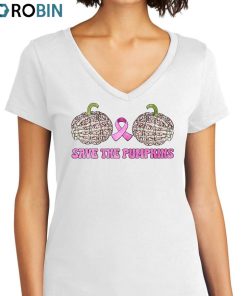 Save The Pumpkins Halloween Shirt, Cancer Pumpkin Short Sleeve Sweatshirt