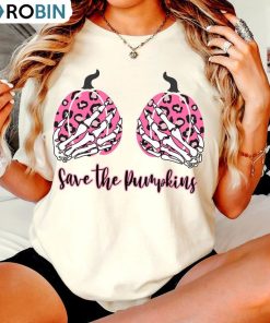Save The Pumpkins Skeleton Hand Shirt, Pink Pumpkin Short Sleeve Tee Tops Save The Pumpkins Skeleton Hand Shirt, Pink Pumpkin Short Sleeve Tee Tops