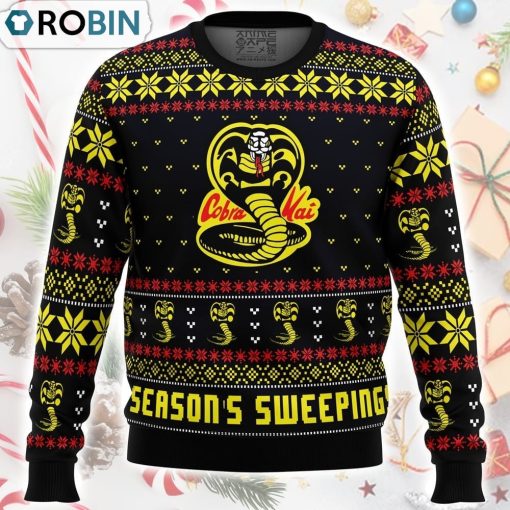 Season’s Sweepings Cobra Kai Karate Kid Ugly Christmas Sweater