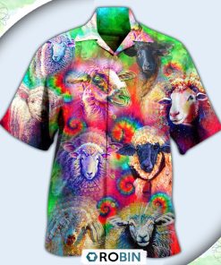 Sheep Animals Colorful Sheeps Casual Button-Down Shirt