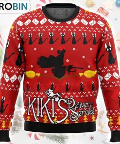 Silhouette Kiki’s Delivery Service Ugly Christmas Sweater