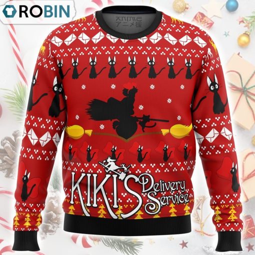 Silhouette Kiki’s Delivery Service Ugly Christmas Sweater