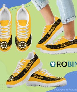 Single Line Logo Boston Bruins Breathable Running Sneaker