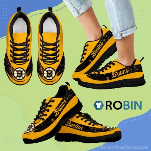 Single Line Logo Boston Bruins Breathable Running Sneaker