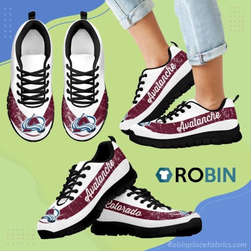 Single Line Logo Colorado Avalanche Breathable Running Sneaker