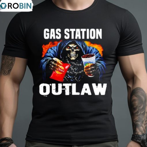 Skeleton Gas Station Outlaw Shirt