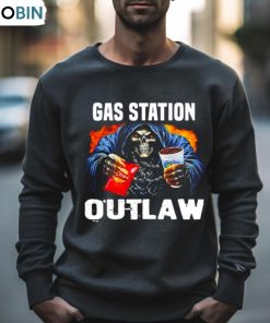 Skeleton Gas Station Outlaw Shirt