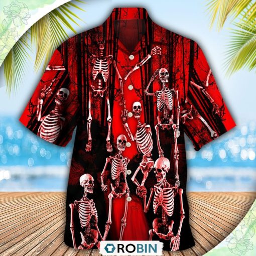 Skull Action Figure Casual Button-Down Shirt