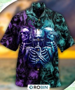 Skull Neither Hear Nor See Casual Button-Down Shirt