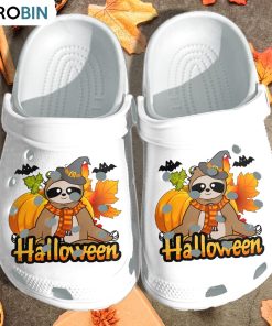 Sloth Witch With Bats Cartoon Crocs Shoes