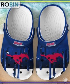 SMU Mustangs 3D Melting Paint Printed Crocs Shoes