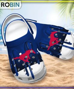 SMU Mustangs 3D Melting Paint Printed Crocs Shoes