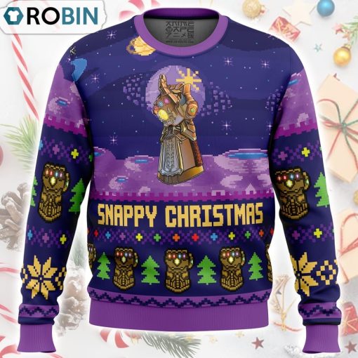 Snappy Christmas Infinity Gauntlet Marvel Ugly Christmas Sweater