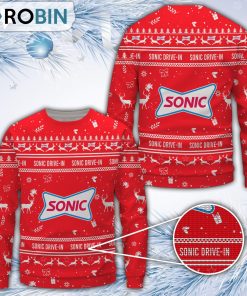 Sonic Drive-In Red Merry Christmas All Over Print Ugly Sweater