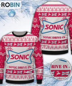 Sonic Drive-In White Merry Christmas All Over Print Ugly Sweater