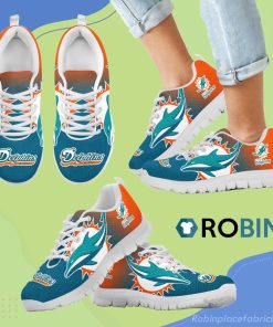 Special Unofficial Miami Dolphins Breathable Running Sneaker Special Unofficial Miami Dolphins Breathable Running Sneaker
