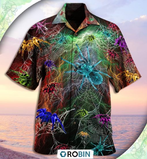 Spider Color Love Animals Casual Button-Down Shirt