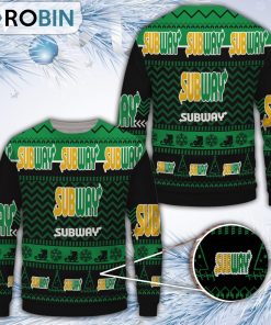Subway Black Merry Christmas All Over Print Ugly Sweater Uniform