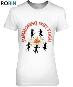 Summoning Wet Food Black Cat Halloween Funny Dancing Cat Unisex Shirt