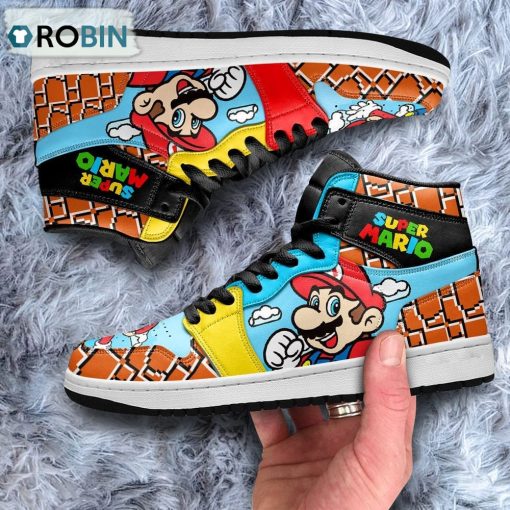 Super Mario Jordan 1 High Sneakers Custom For Gamer