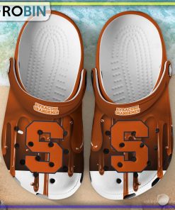 Syracuse Orange 3D Melting Paint Printed Crocs Shoes