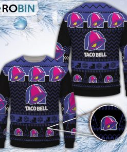 Taco Bell Black Merry Christmas All Over Print Ugly Sweater Uniform
