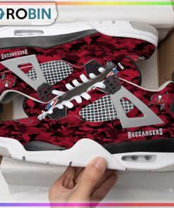Tampa Bay Buccaneers Camouflage Personalized Air Jordan 4 Sneaker