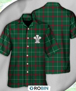 Tartan Prince Of Wales Green Color Casual Button-Down Shirt Tartan Prince Of Wales Green Color Casual Button-Down Shirt