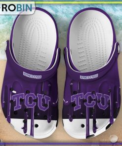 TCU Horned Frogs 3D Melting Paint Printed Crocs Shoes