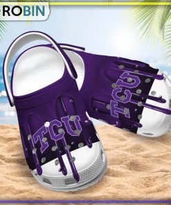TCU Horned Frogs 3D Melting Paint Printed Crocs Shoes