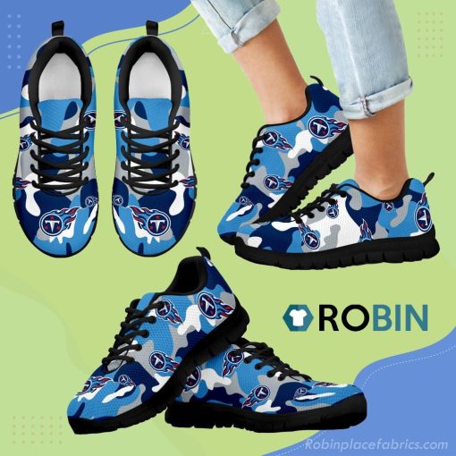 Tennessee Titans Cotton Camouflage Fabric Military Solider Style Breathable Running Sneaker