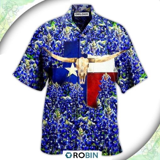 Texas Forever Texas Bluebonnet Casual Button-Down Shirt