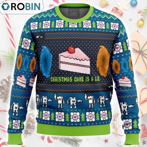 The Christmas Cake Is A Lie Portal 2 Ugly Christmas Sweater
