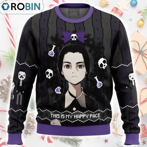 This is my Happy Face Wednesday Addams Ugly Christmas Sweater