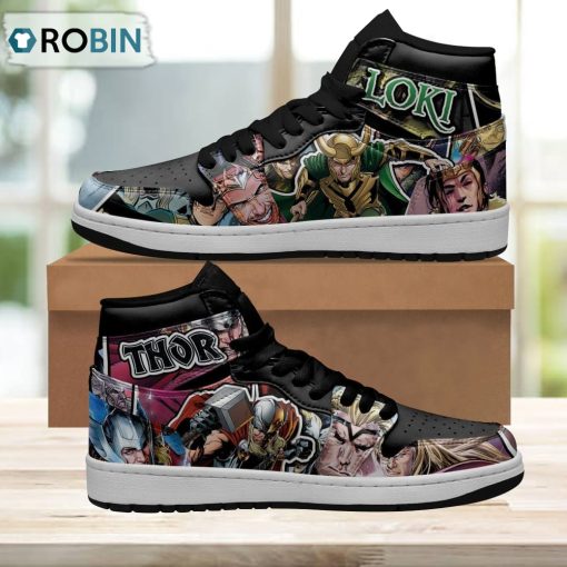 Thor and Loki Jordan 1 High Custom Superheroes Shoes
