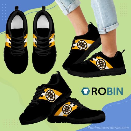 Three Colors Vertical Boston Bruins Breathable Running Sneaker
