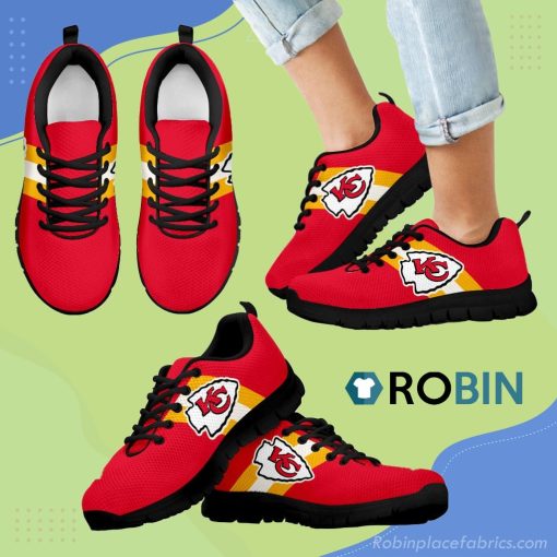 Three Colors Vertical Kansas City Chiefs Breathable Running Sneaker