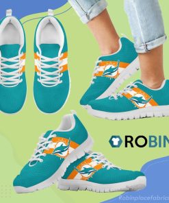 Three Colors Vertical Miami Dolphins Breathable Running Sneaker Three Colors Vertical Miami Dolphins Breathable Running Sneaker